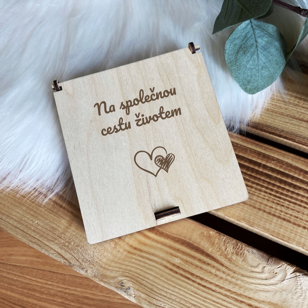Svatební dar - dřevěná krabička na peníze