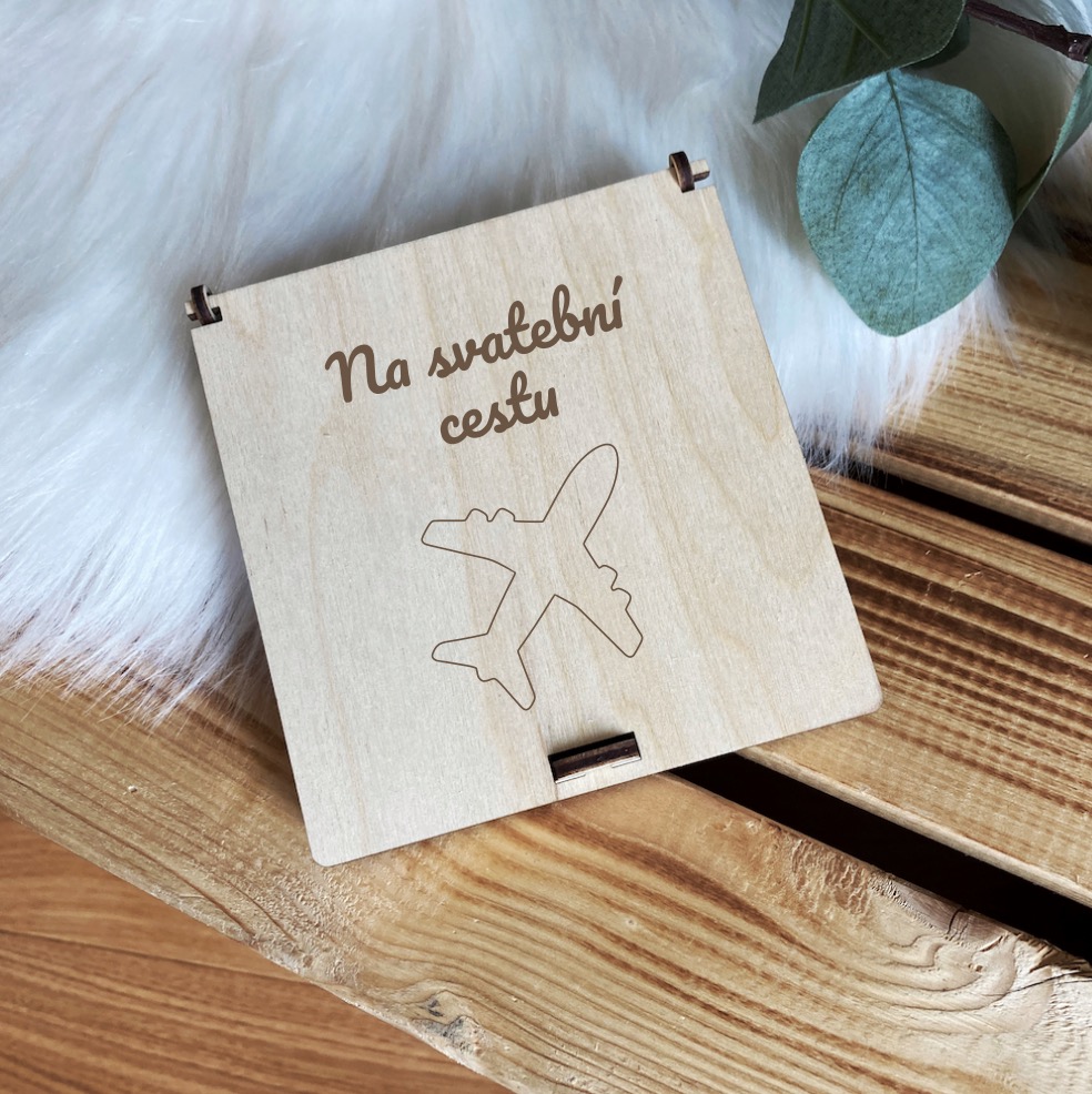 Svatební dar - dřevěná krabička na peníze