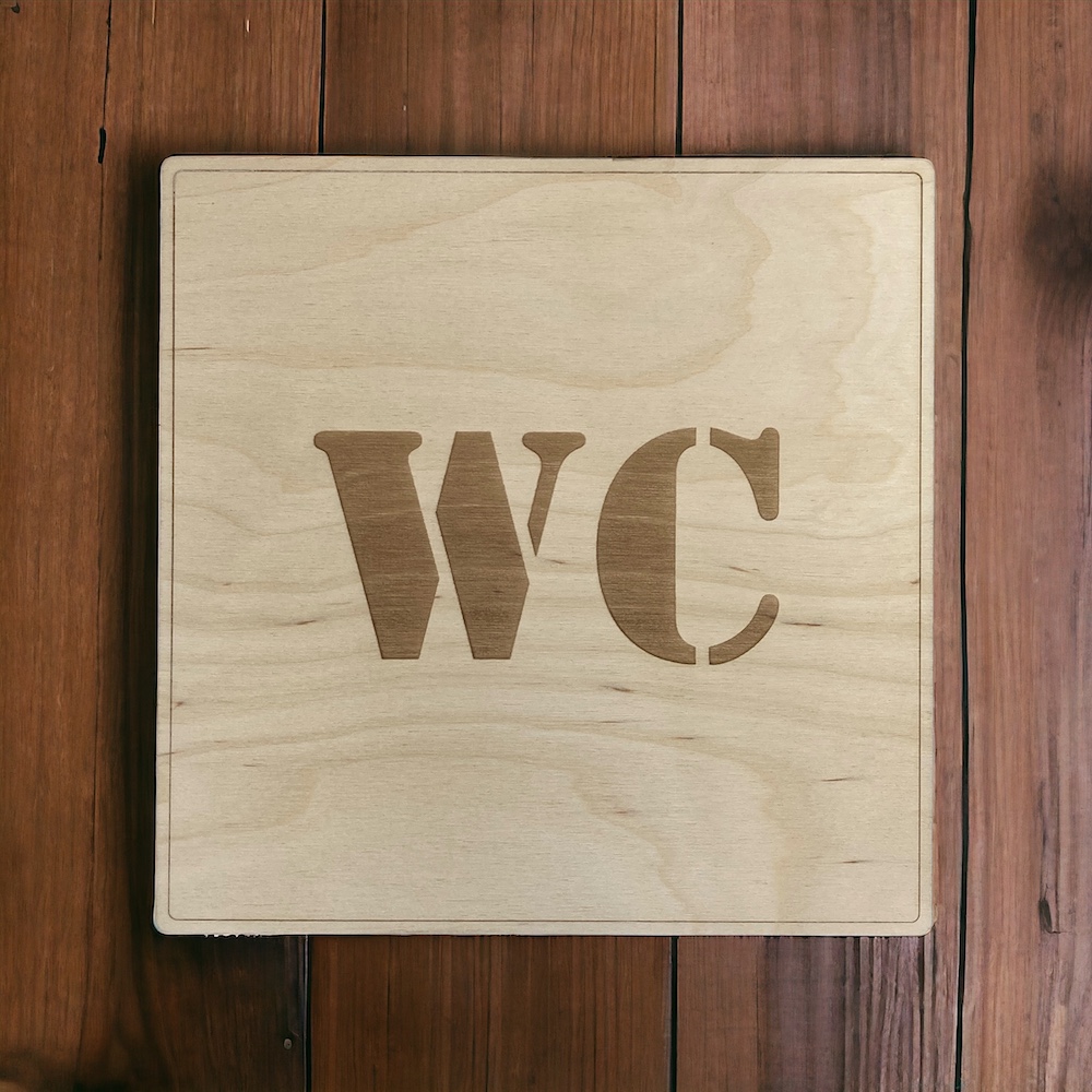 Dřevěná cedulka - WC