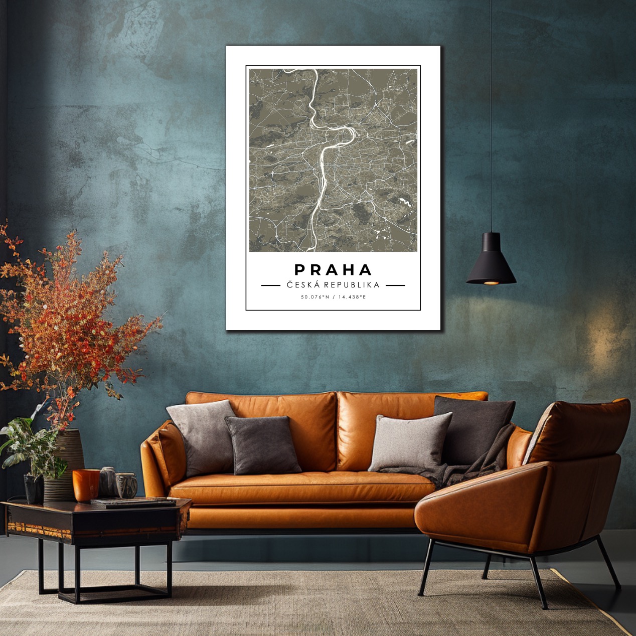 Minimalistická mapa - PRAHA