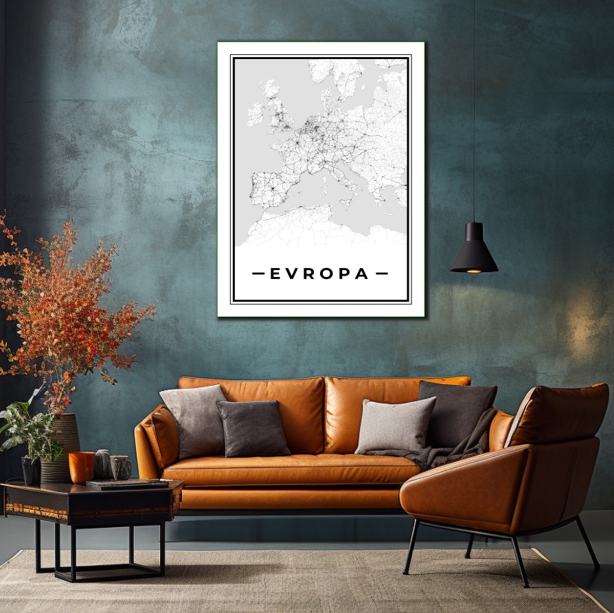 Minimalistická mapa - EVROPA