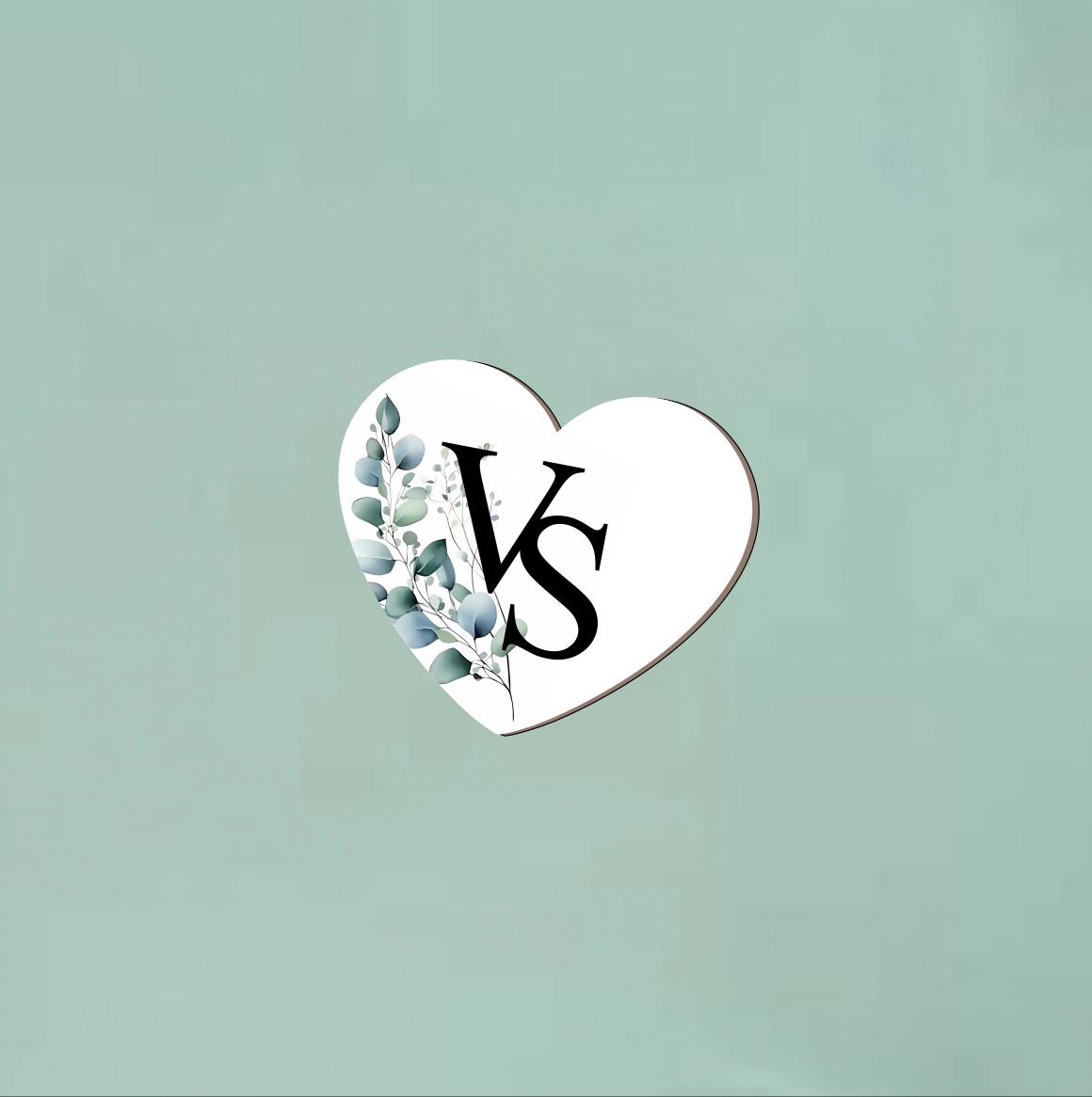 Dřevěná svatební brož s iniciály