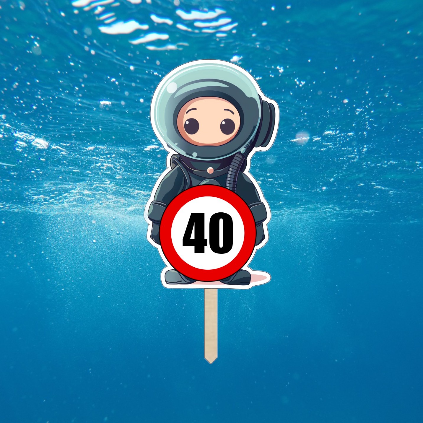 Zápich do dortu - Potapěč s rokem