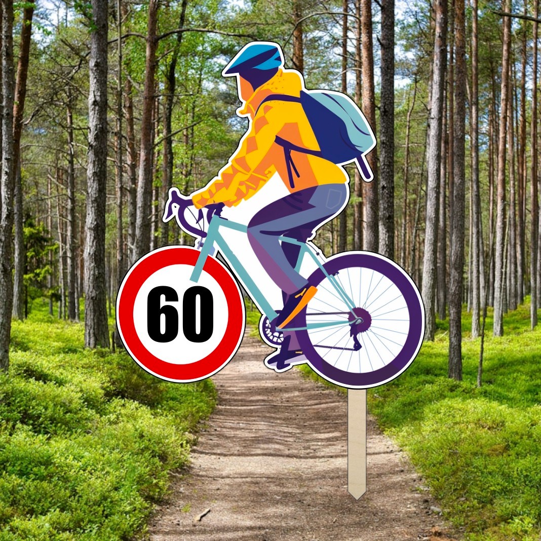 Dřevěný zápich do dortu pro cyklistu