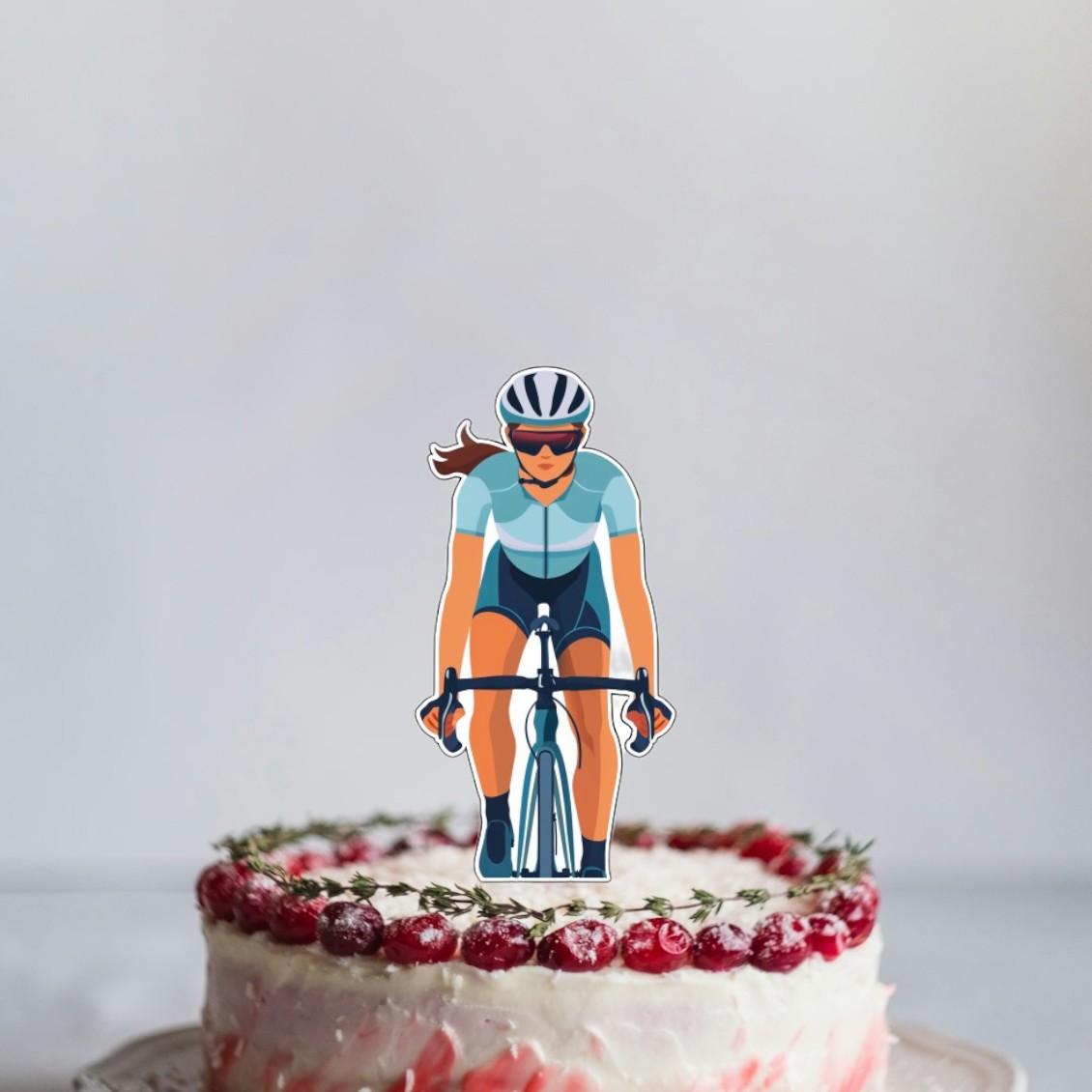 Dřevěný zápich do dortu - cyklistka