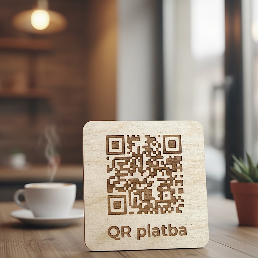 Destička s QR kódem pro okamžité platby