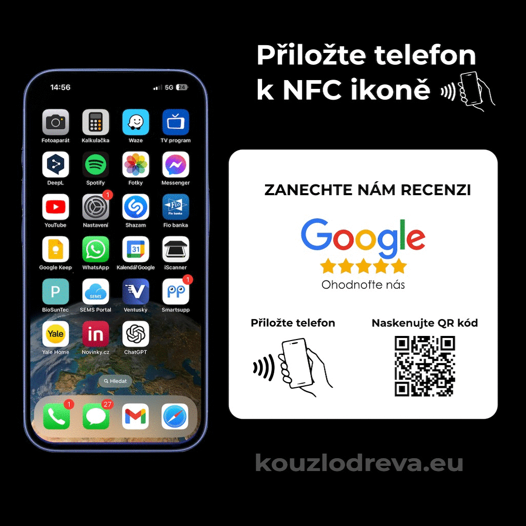 NFC destička pro Google recenze s vlastním logem