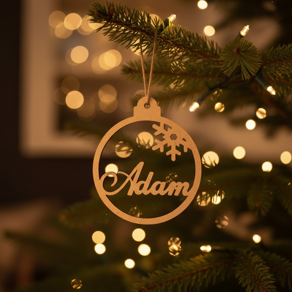 Dřevěná vánoční ozdoba se jménem