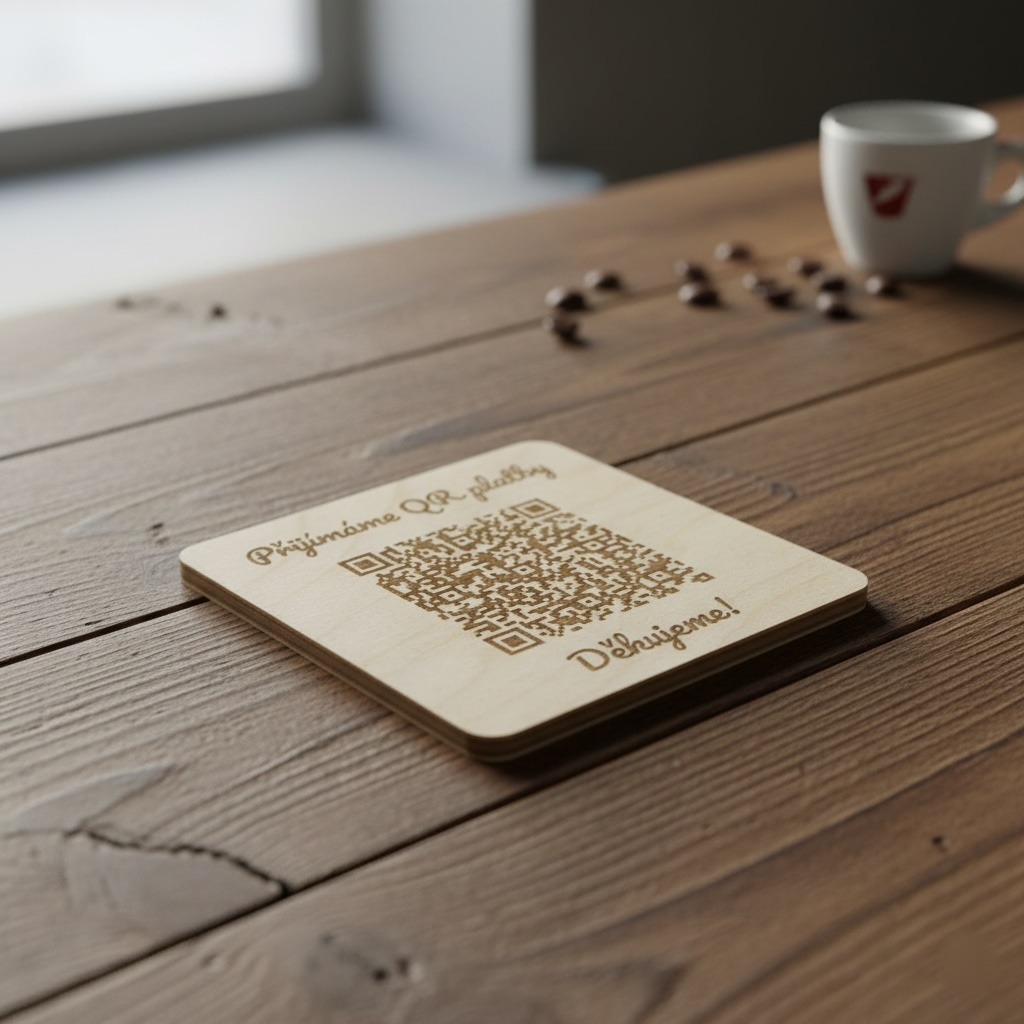 Destička s QR kódem pro přijímání plateb