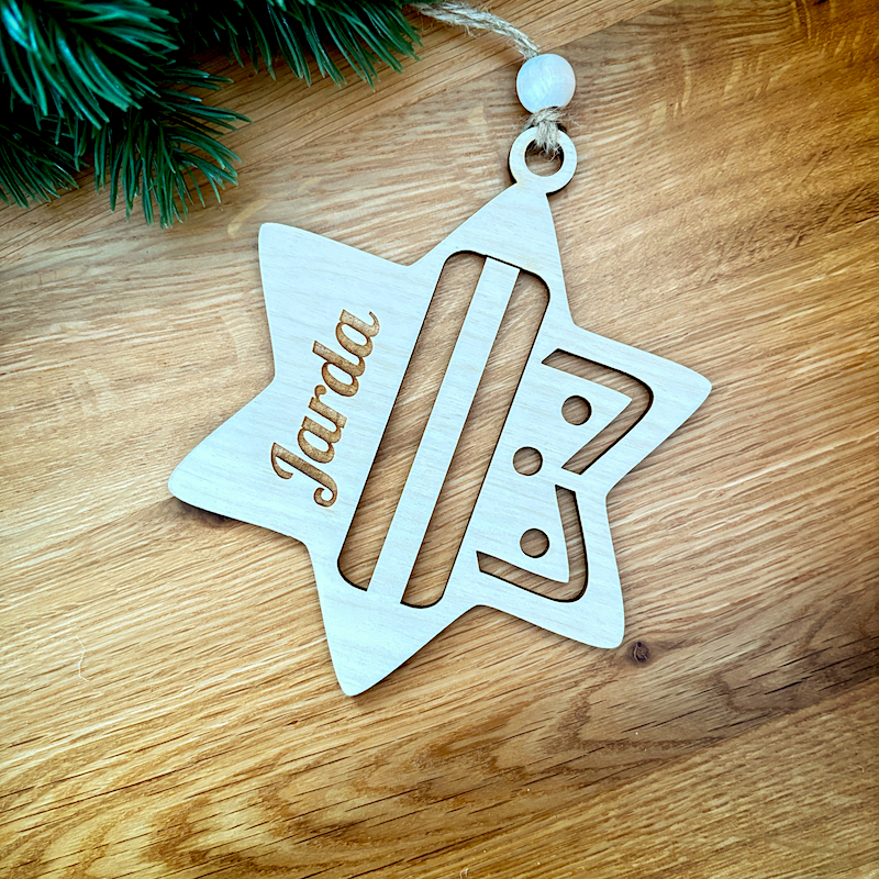 Vánoční ozdoba na peníze se jménem