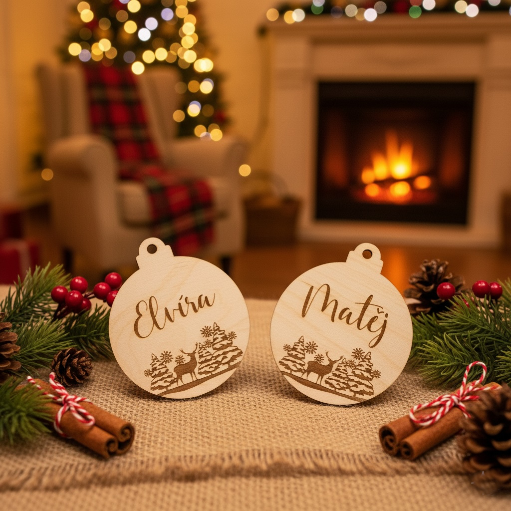 Dřevěná vánoční ozdoba se jménem
