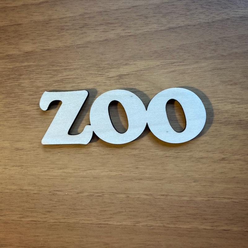 Dřevěný nápis - ZOO