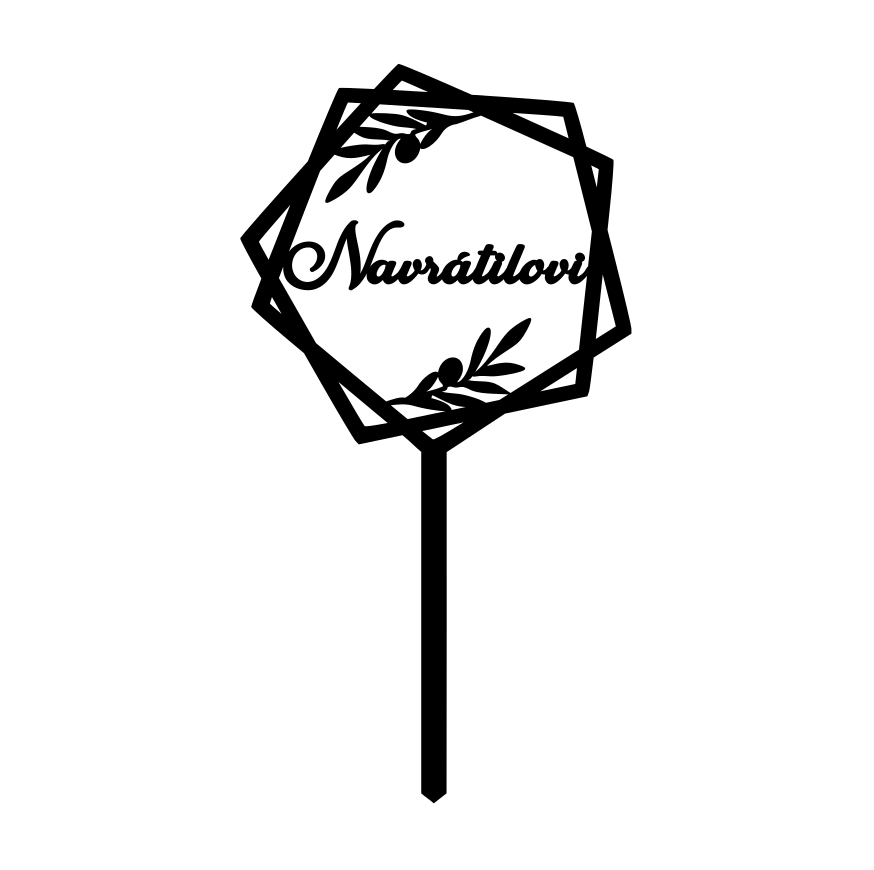 Zápich do dortu - Hexagon s příjmením