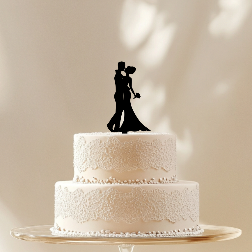 Svatební zápich do dortu - novomanželé 