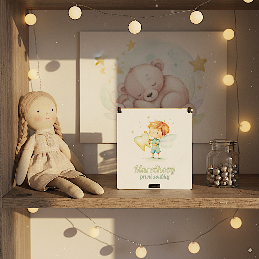 Dřevěná krabička na první zoubky