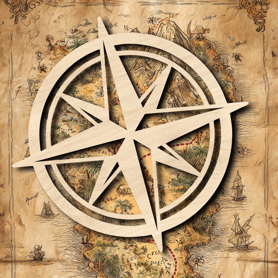 Dřevěná dekorace - Kompas