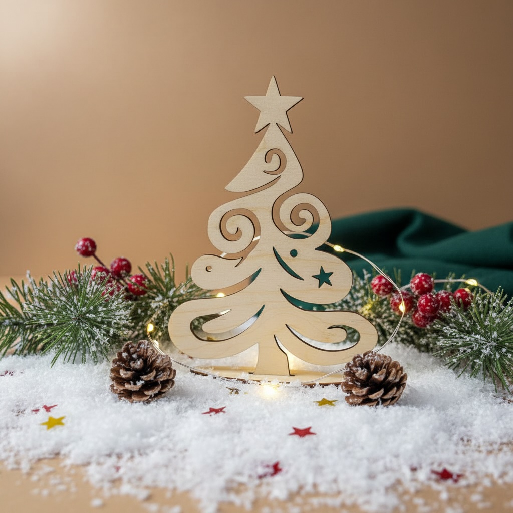 Dřevěný vánoční stromeček