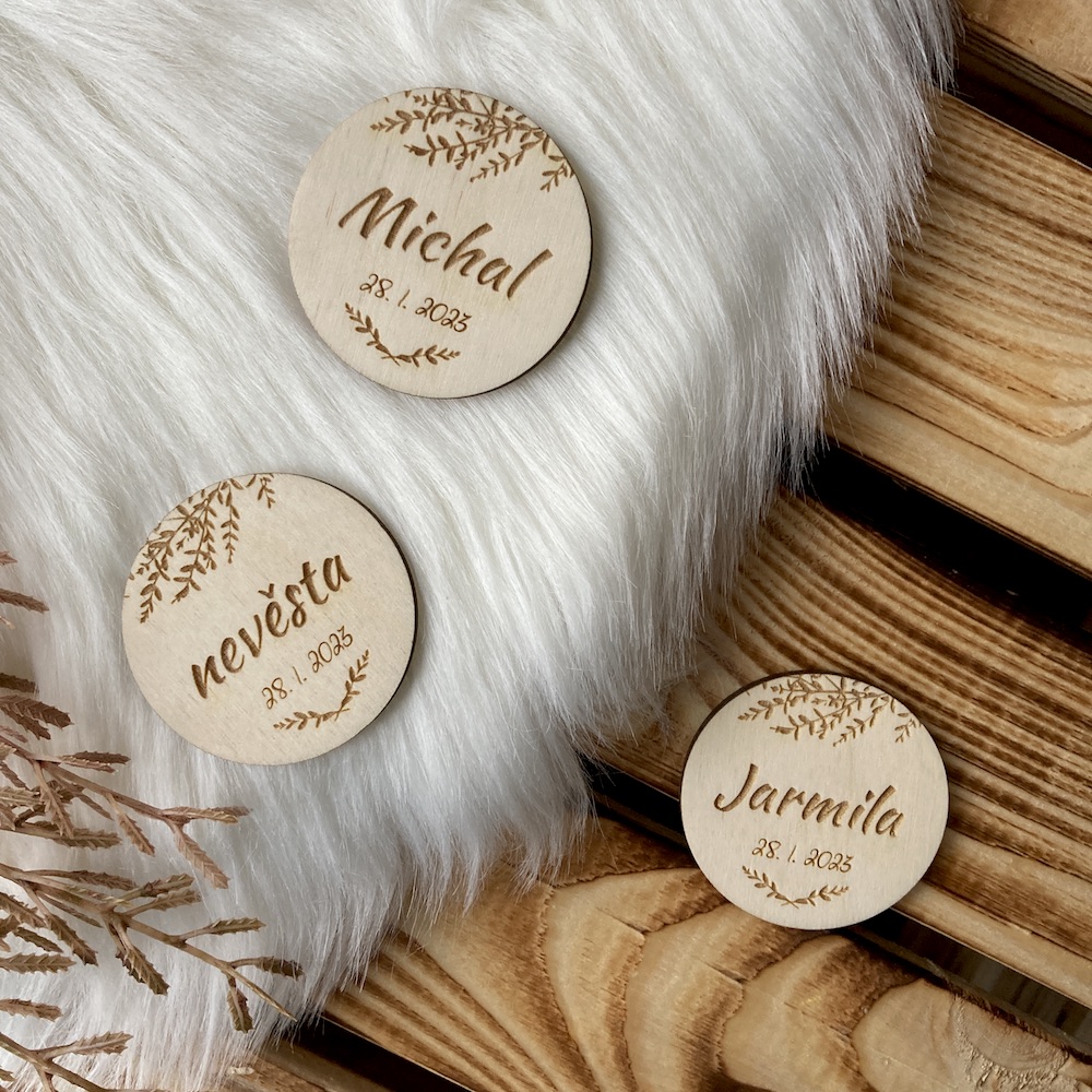 Svatební magnetky (jmenovky)