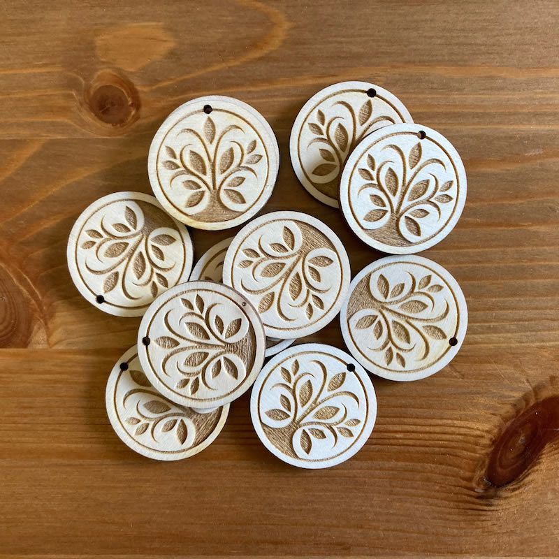 Dřevěné medailonky (stejný motiv)