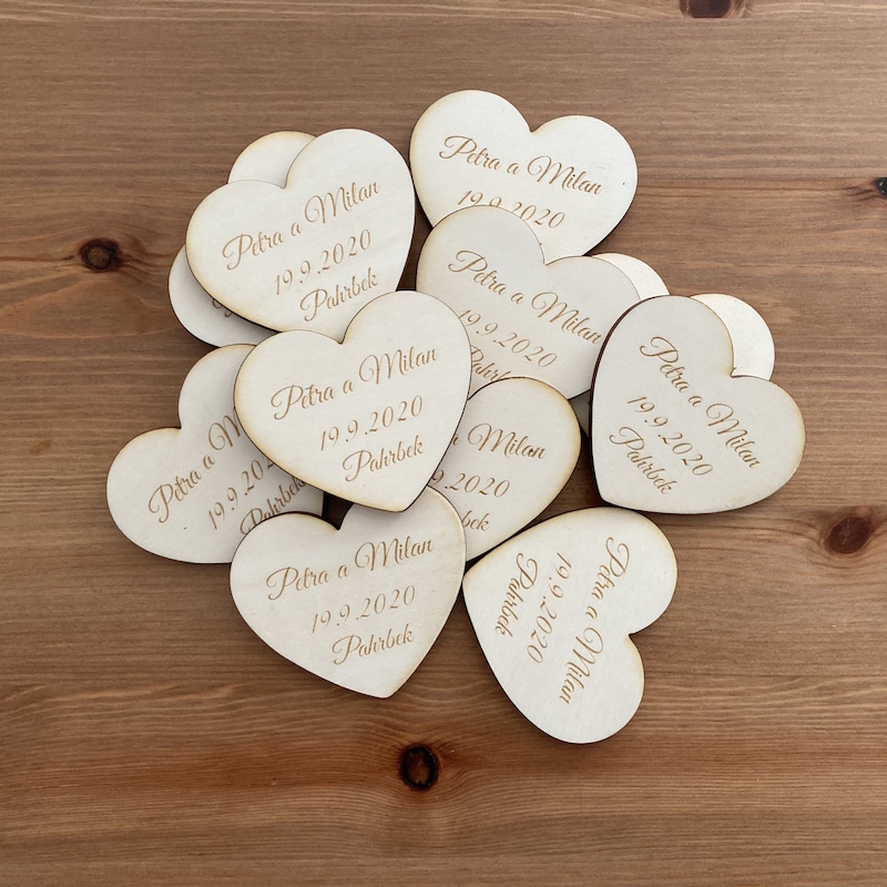 Svatební magnetky - srdce