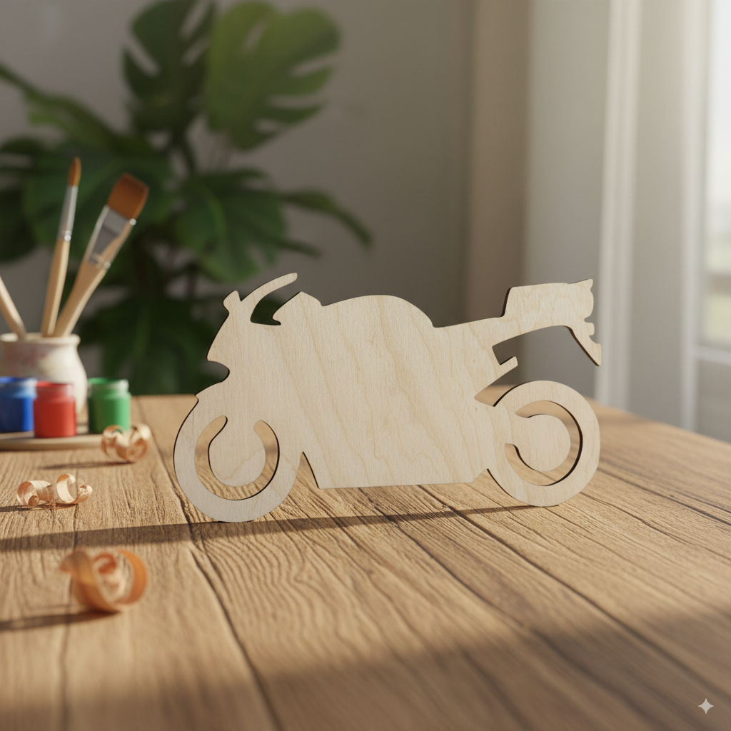 Dřevěná dekorace - motorka