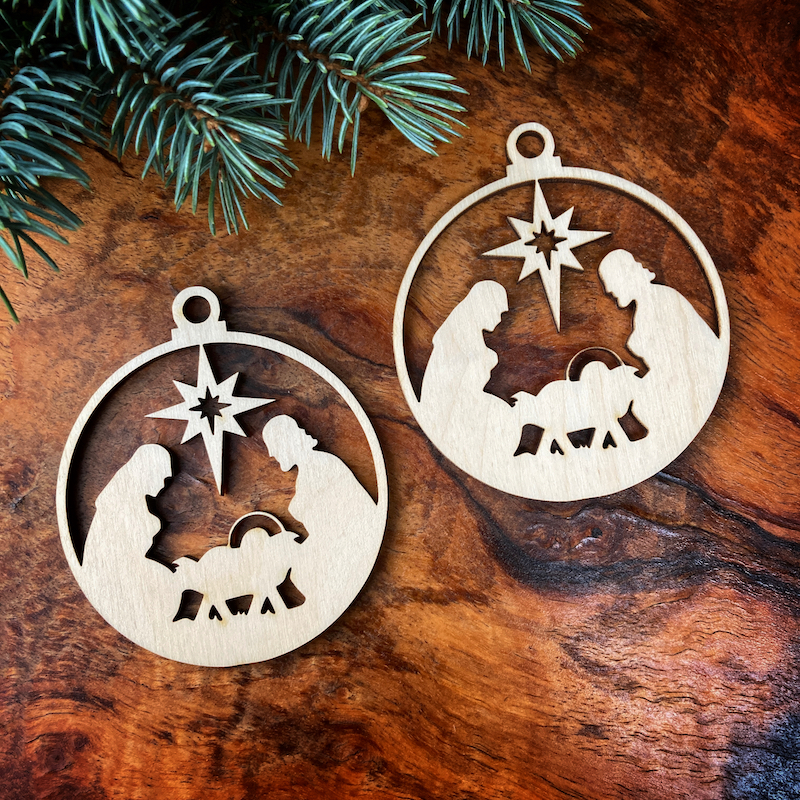 Dřevěná vánoční ozdoba - Betlém