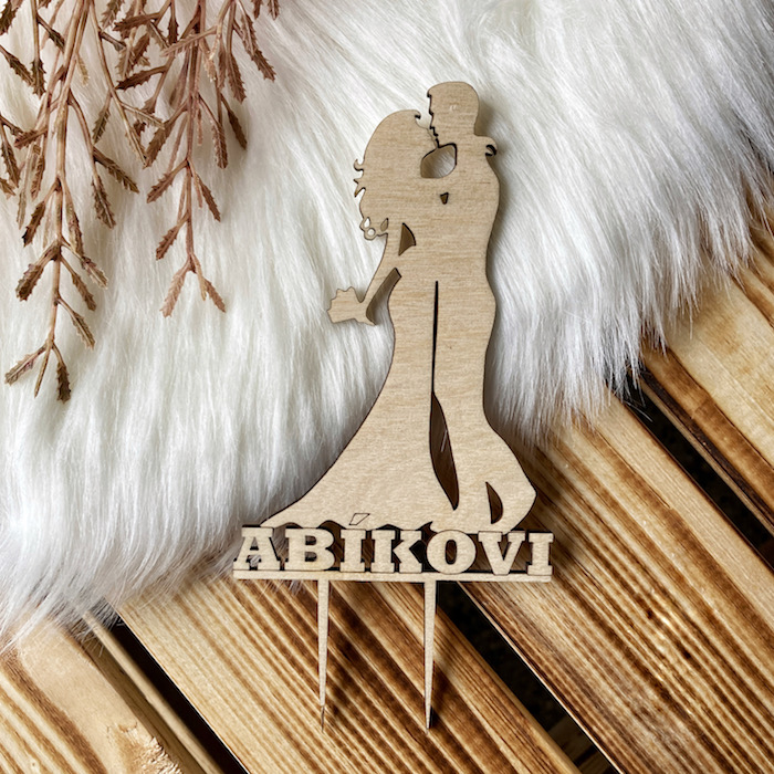 Zápich do dortu - novomanželé a příjmení