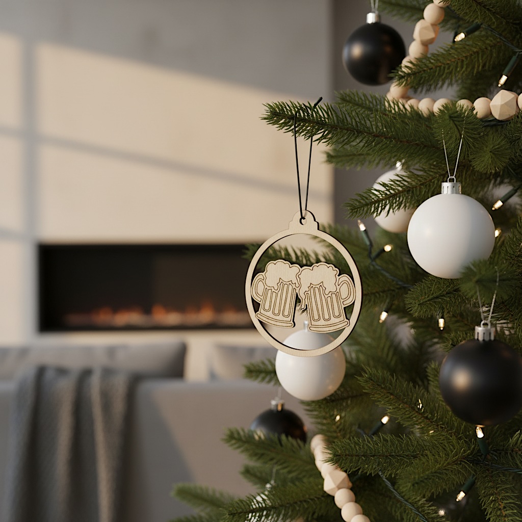 Dřevěná vánoční ozdoba - Pivka