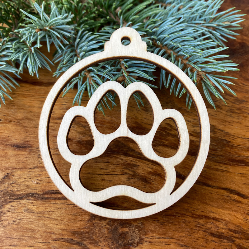 Dřevěná vánoční ozdoba - Tlapka (více variant)