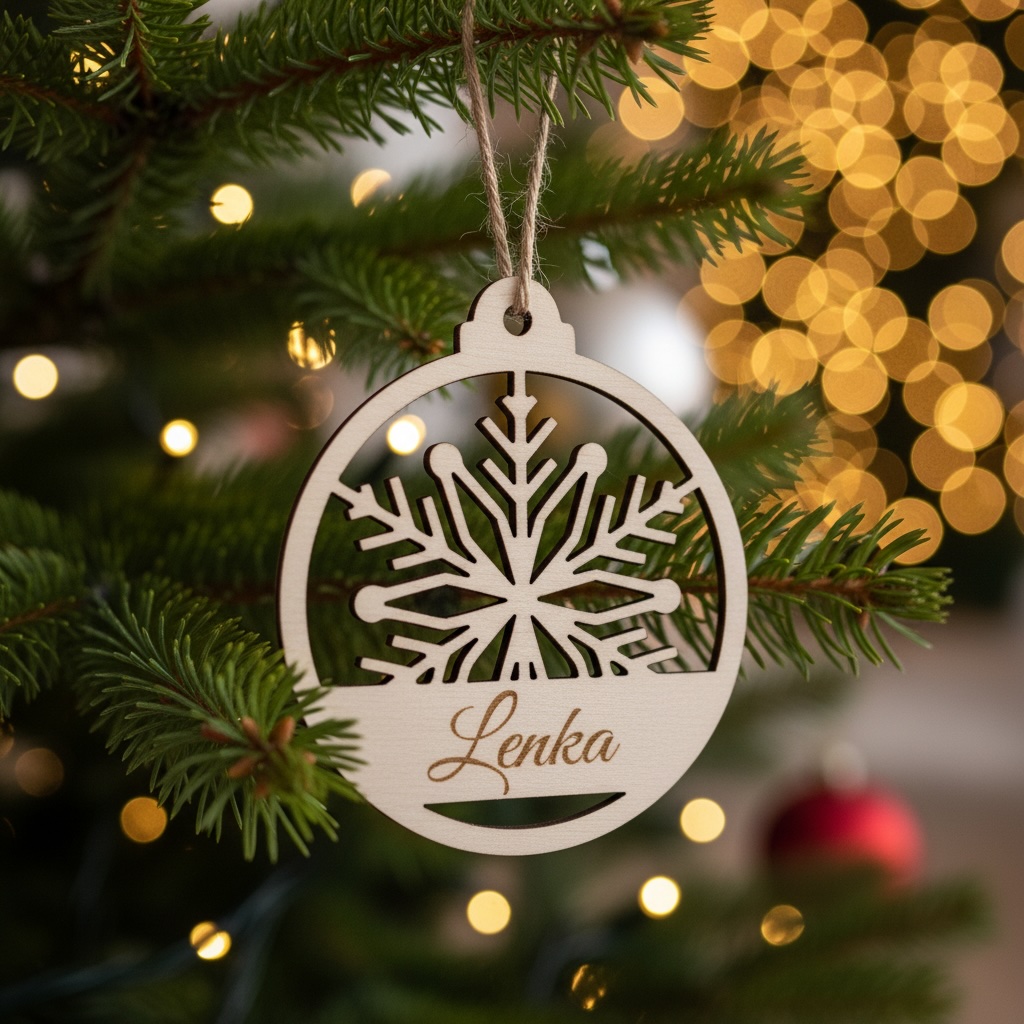 Dřevěná vánoční ozdoba se jménem