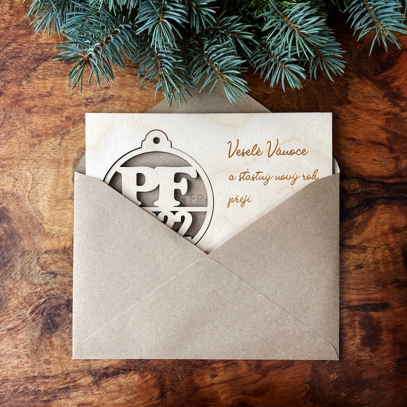 Vánoční přání s ozdobou - PF