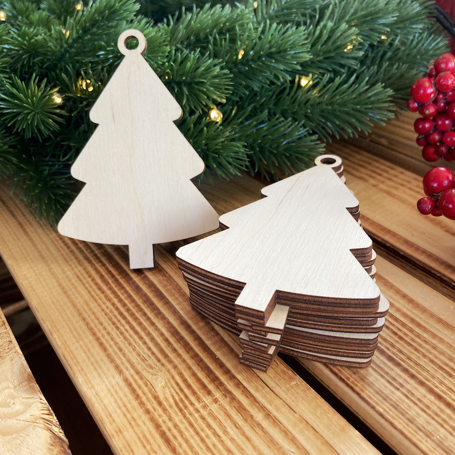 Dřevěná ozdoba k dokreslení - stromeček