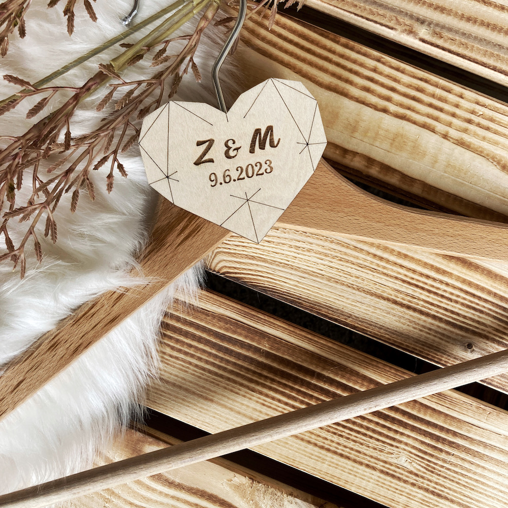 Svatební ramínko - Iniciály a datum