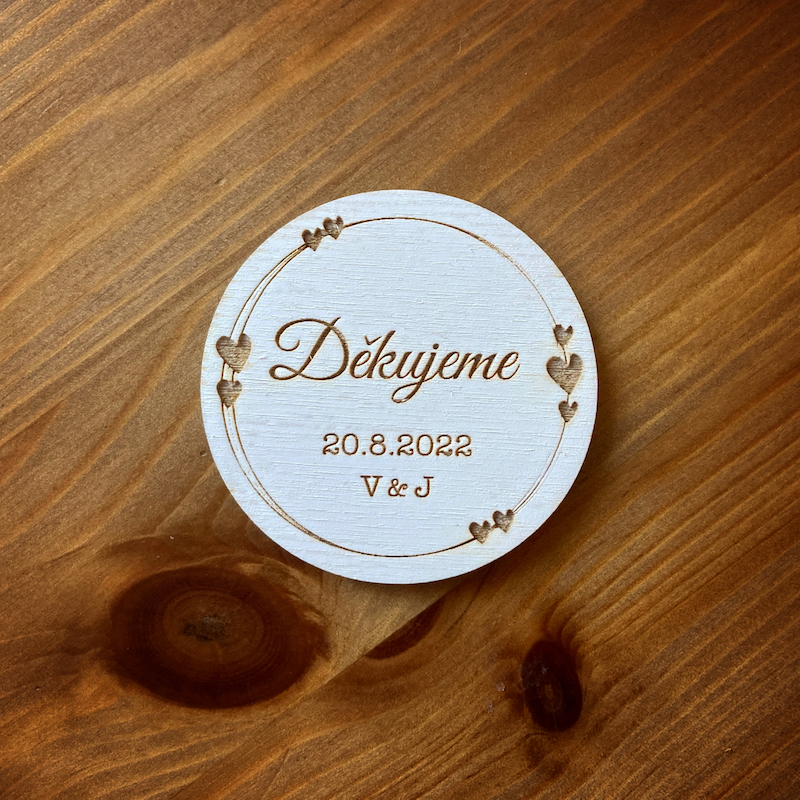 Bílé svatební magnetky