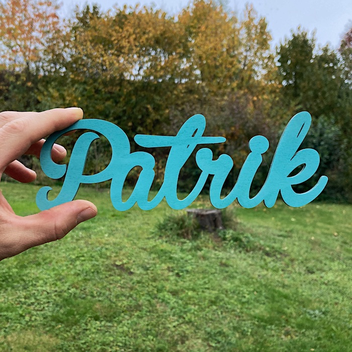 Dřevěné jméno (tyrkysové)