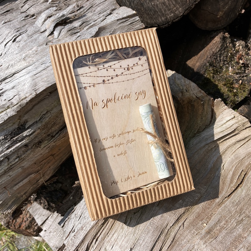 Dřevěné svatební přání