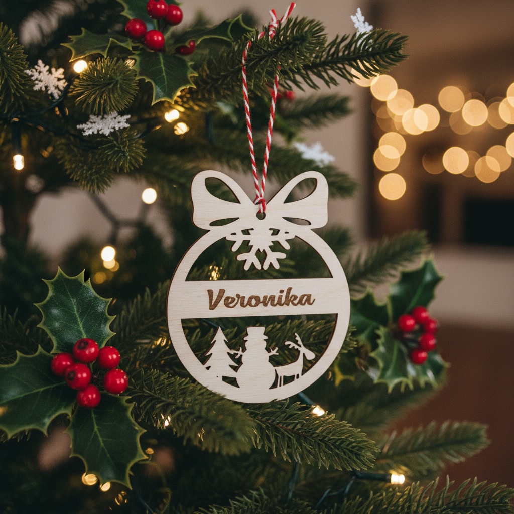 Dřevěná vánoční ozdoba se jménem
