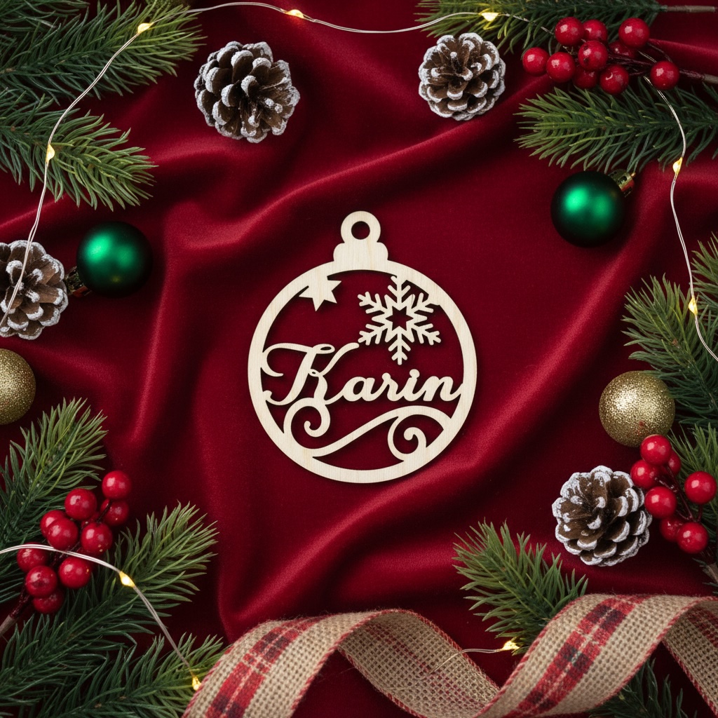 Dřevěná vánoční ozdoba se jménem