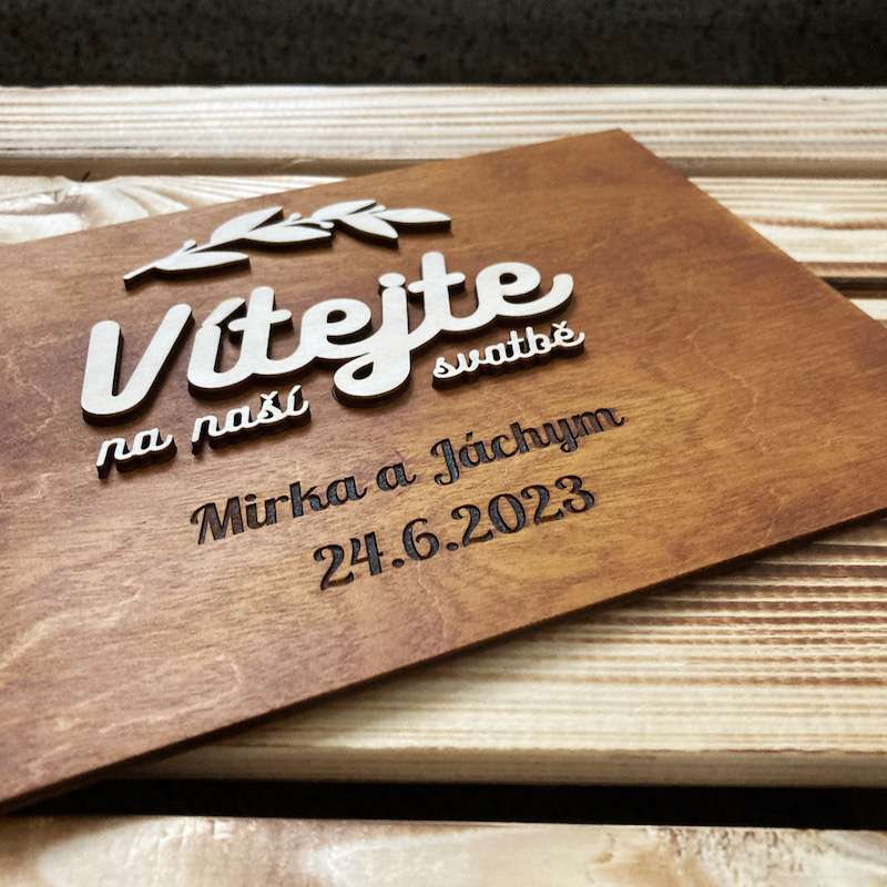 Svatební uvítací cedule (3D)