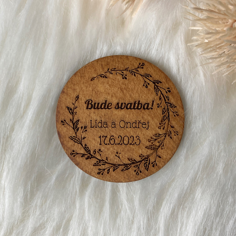 Svatební magnetky (palisandr)