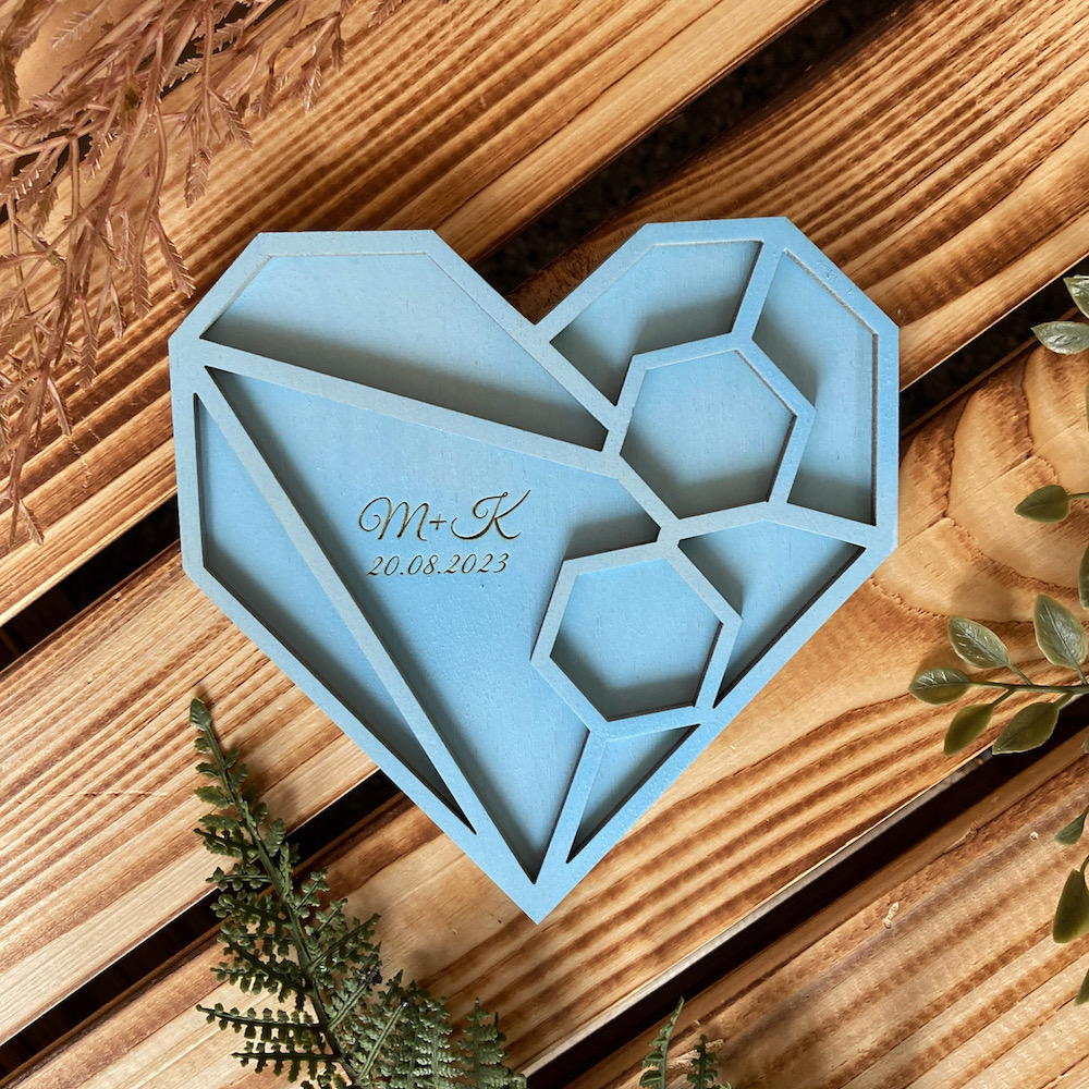 Baby blue podnos na snubní prstýnky