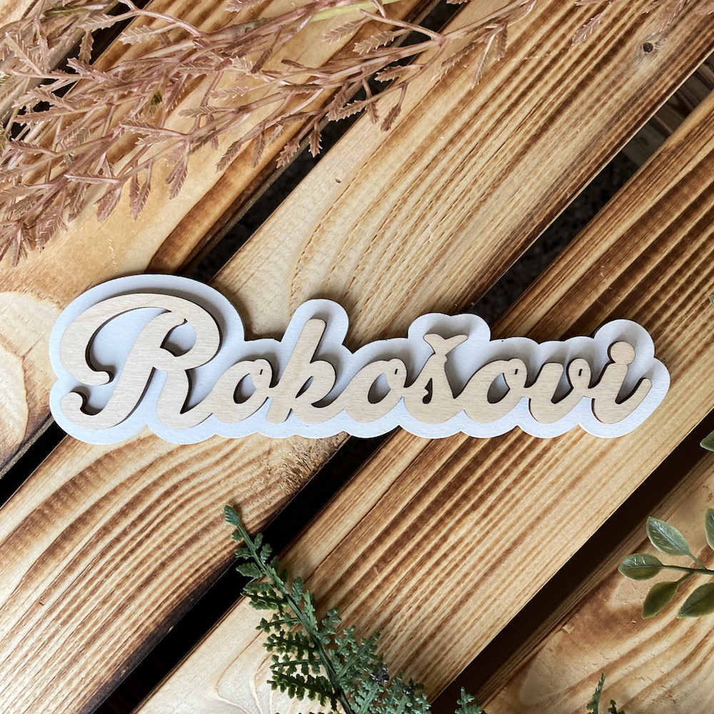 Dřevěné příjmení dvouvrstvé