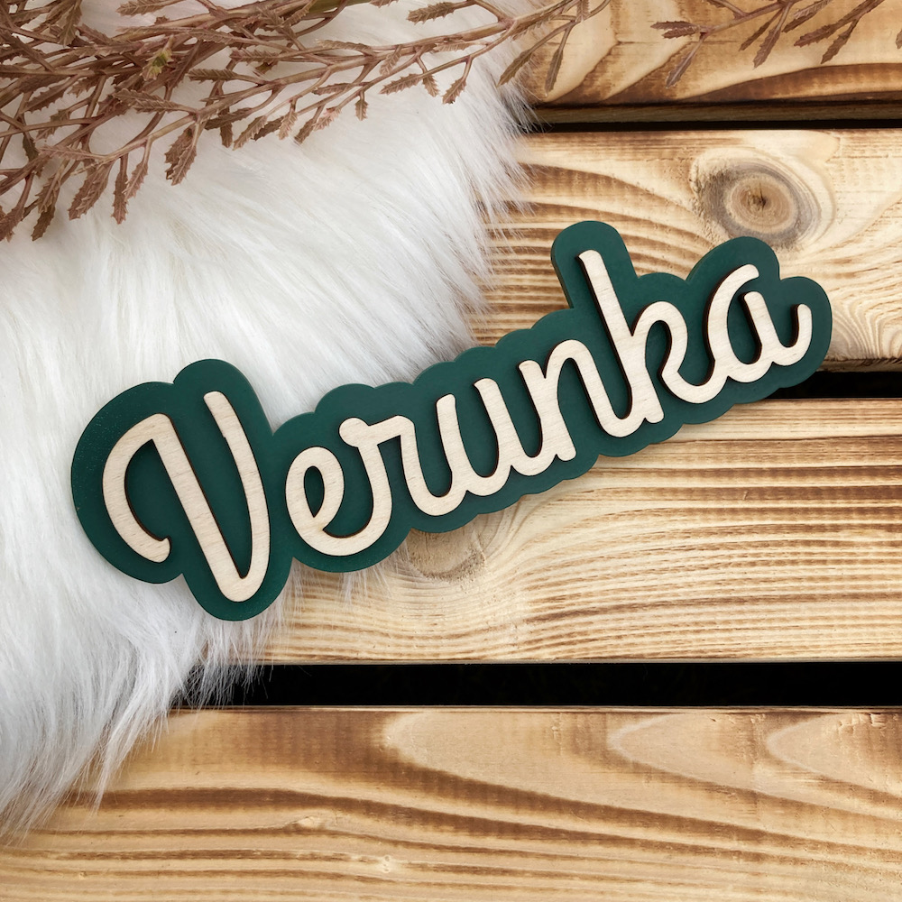 Dřevěné jméno dvouvrstvé