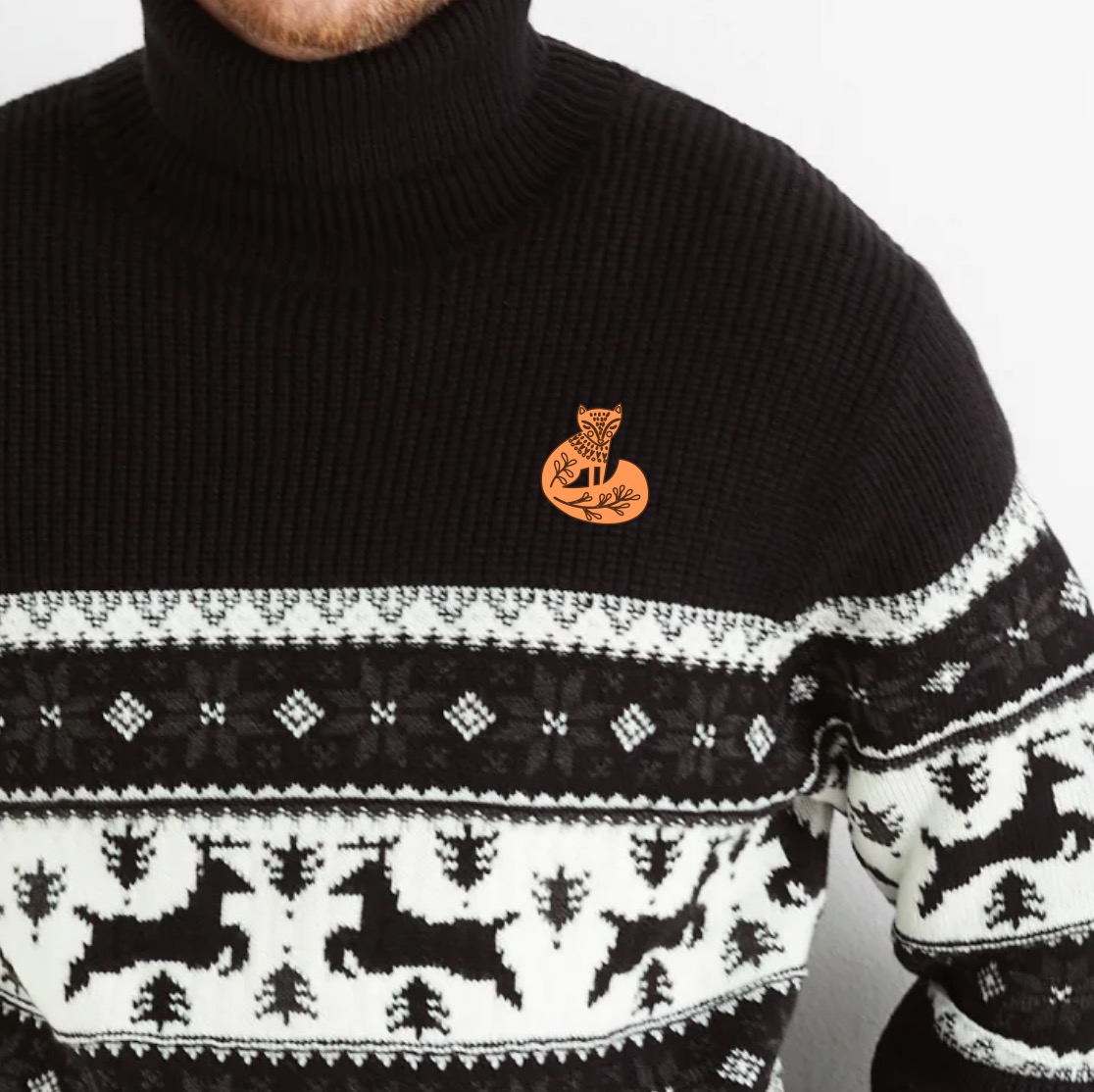 Dřevěná vánoční brož - Liška