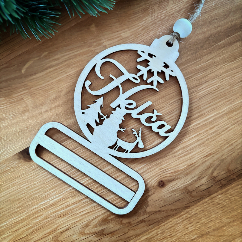 Vánoční ozdoba na peníze se jménem