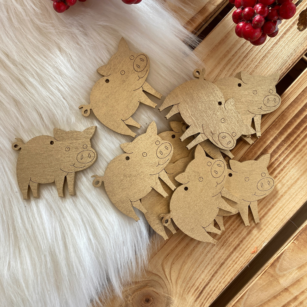 Sada 10 ks zlatých prasátek