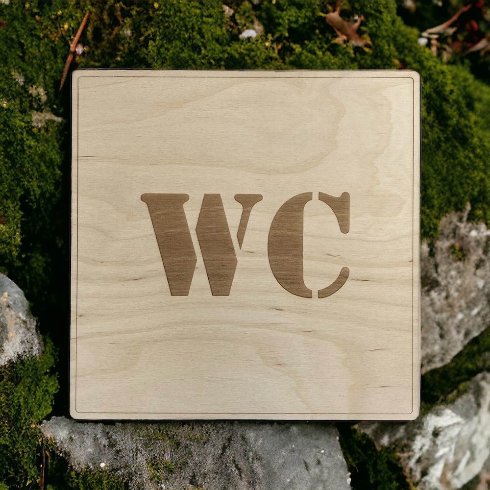 Dřevěná cedulka - WC