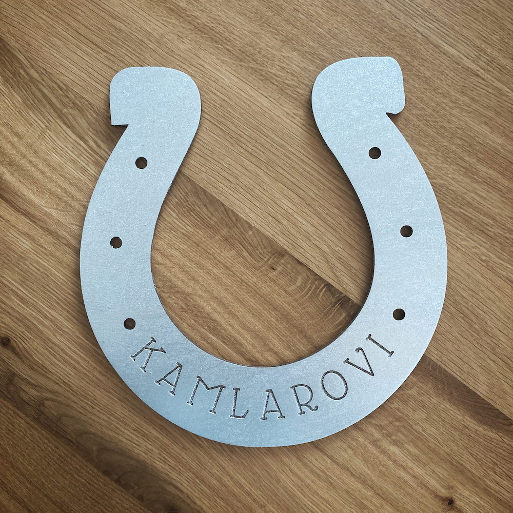 Jmenovka na dveře - stříbrná podkova