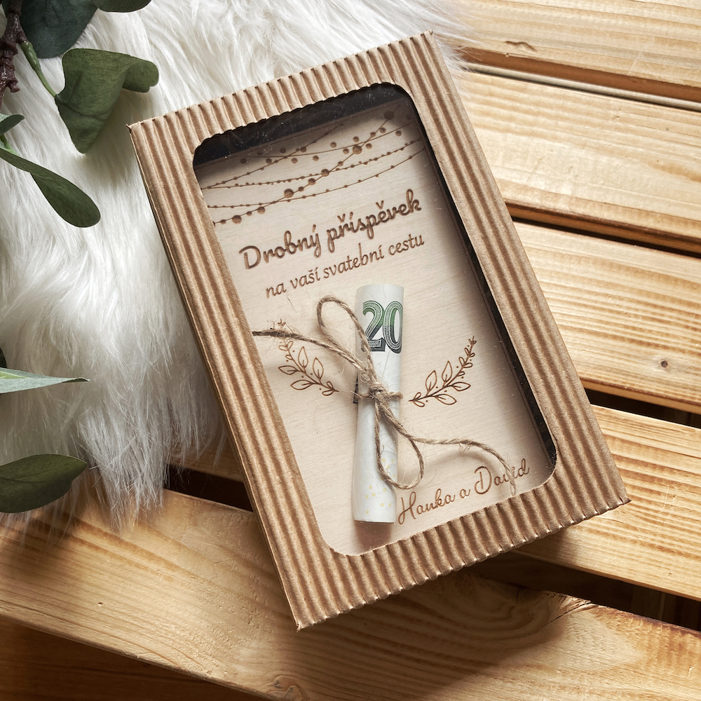 Dřevěné svatební přání
