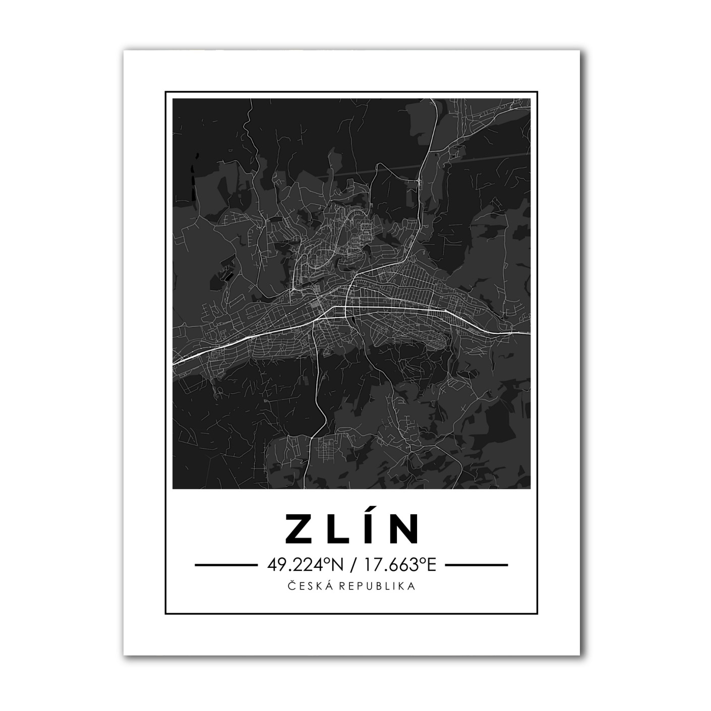 Minimalistická mapa vašeho města